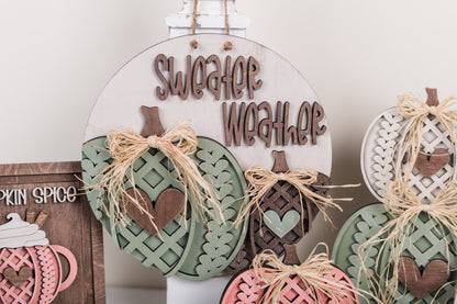 Fall DIY Sweater Pumpkins Door Hanger Kit