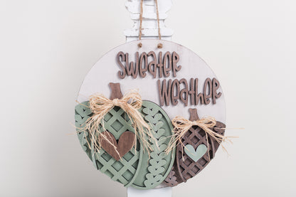 Fall DIY Sweater Pumpkins Door Hanger Kit