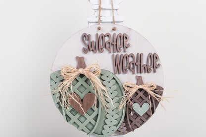 Fall DIY Sweater Pumpkins Door Hanger Kit
