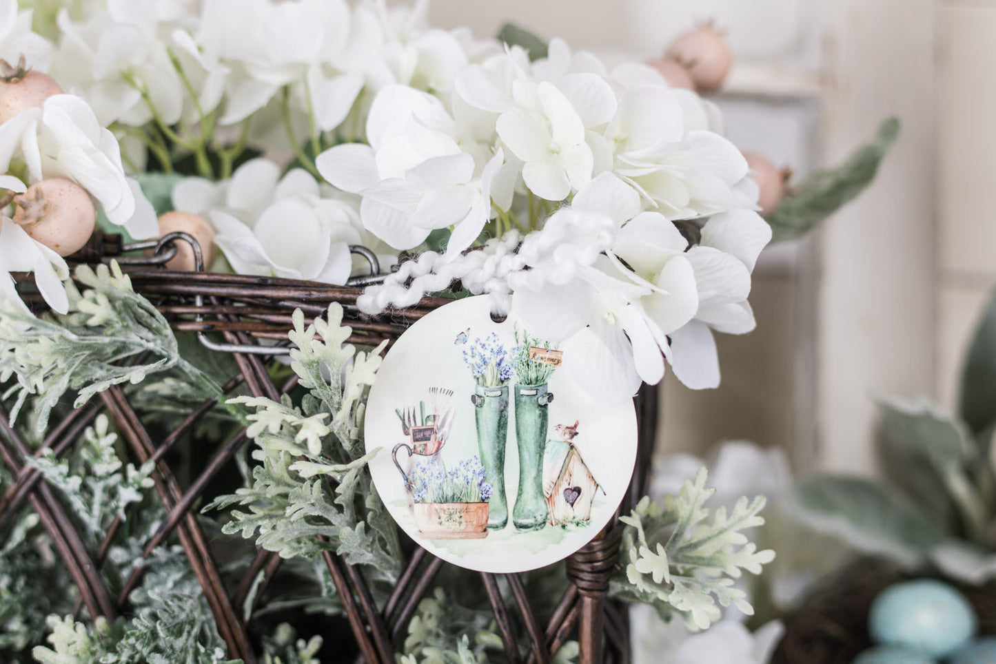 Country Garden - Pots Round Decor Tag