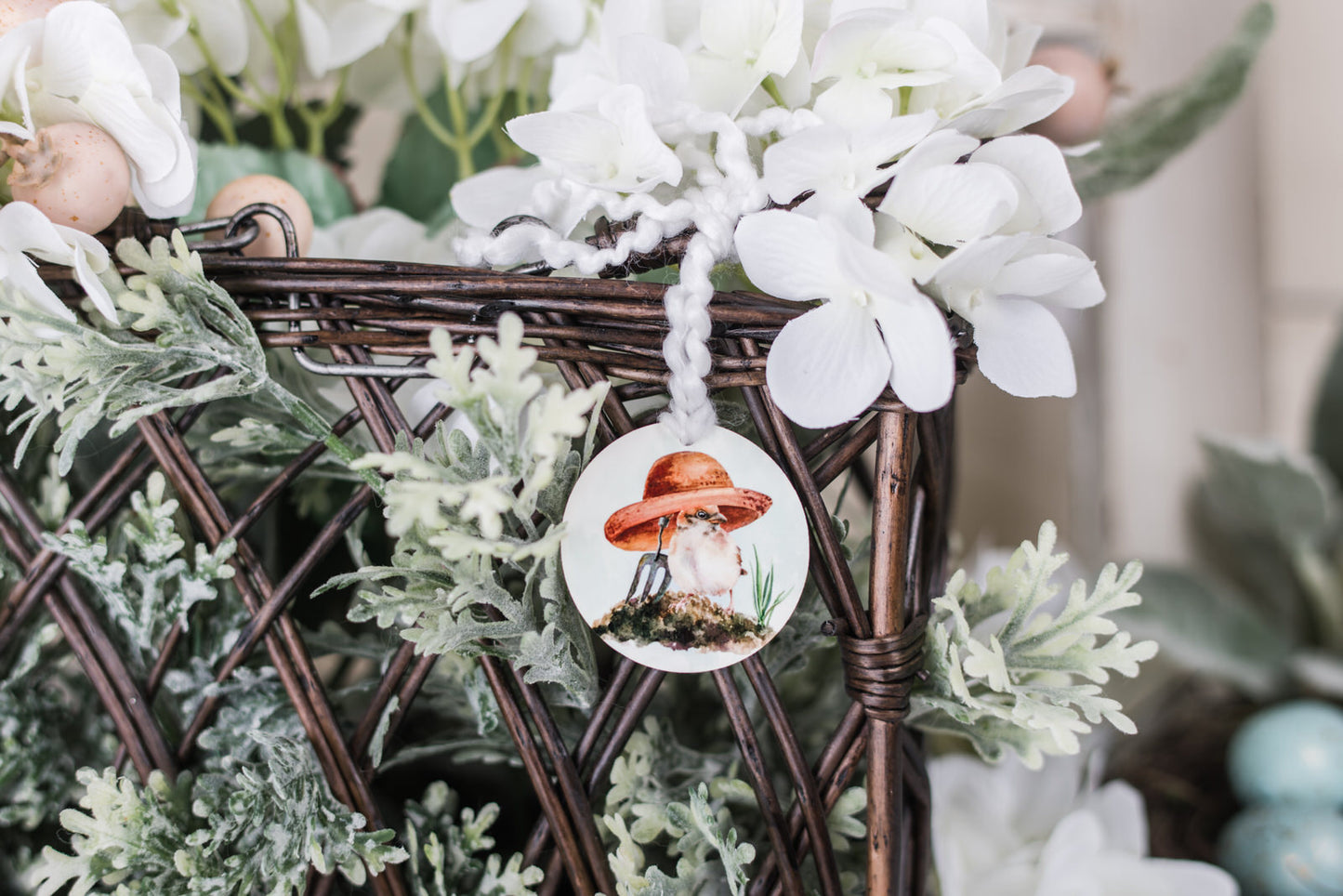 Cozy Christmas Wreath - Joyful - Round Decor Tag