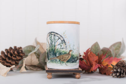  Heritage Collection medium bathroom jar with pheasant artwork