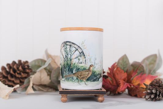  Heritage Collection medium bathroom jar with pheasant artwork