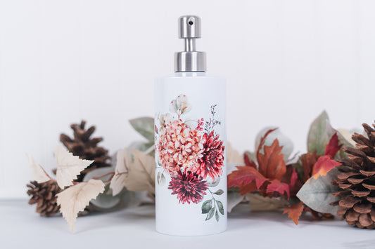 Spicy Floral stainless steel soap dispenser with deep autumn florals