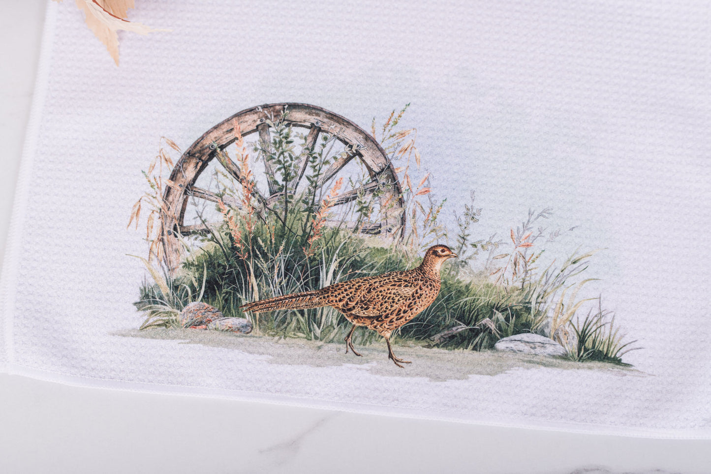 Farmhouse kitchen styled with Heritage Collection with a female pheasant 