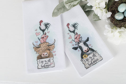 Whimsical Barnyard Tea Towels