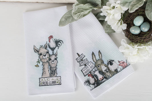 Whimsical Barnyard Tea Towels