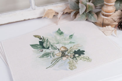 Woodland placemats on fall table
