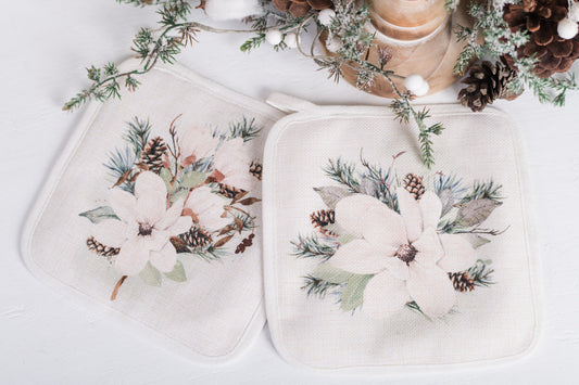 Magnolia Christmas Pot Holders