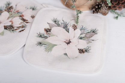 Magnolia Christmas Pot Holders
