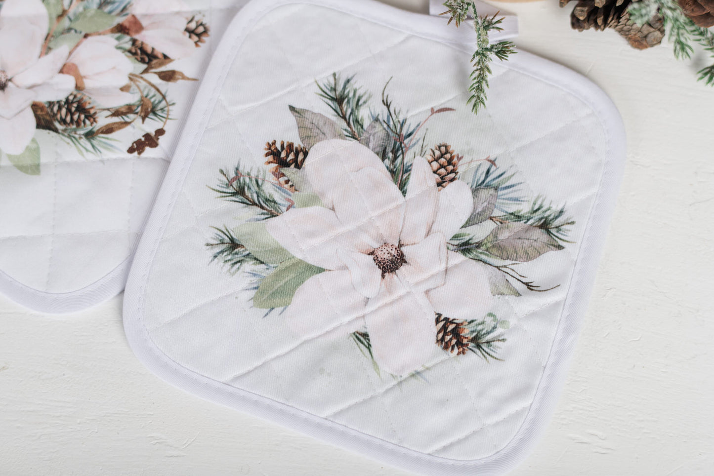 Magnolia Christmas Pot Holders