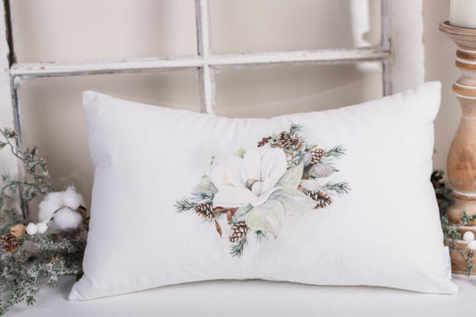 Magnolia Christmas Pillow Cover