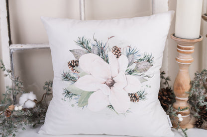 Magnolia Christmas Pillow Cover