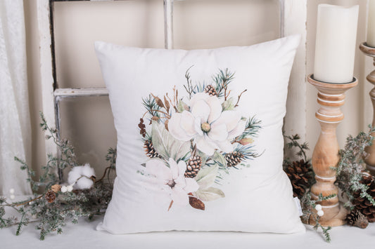 Magnolia Christmas Pillow Cover