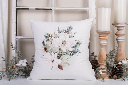 Magnolia Christmas Pillow Cover
