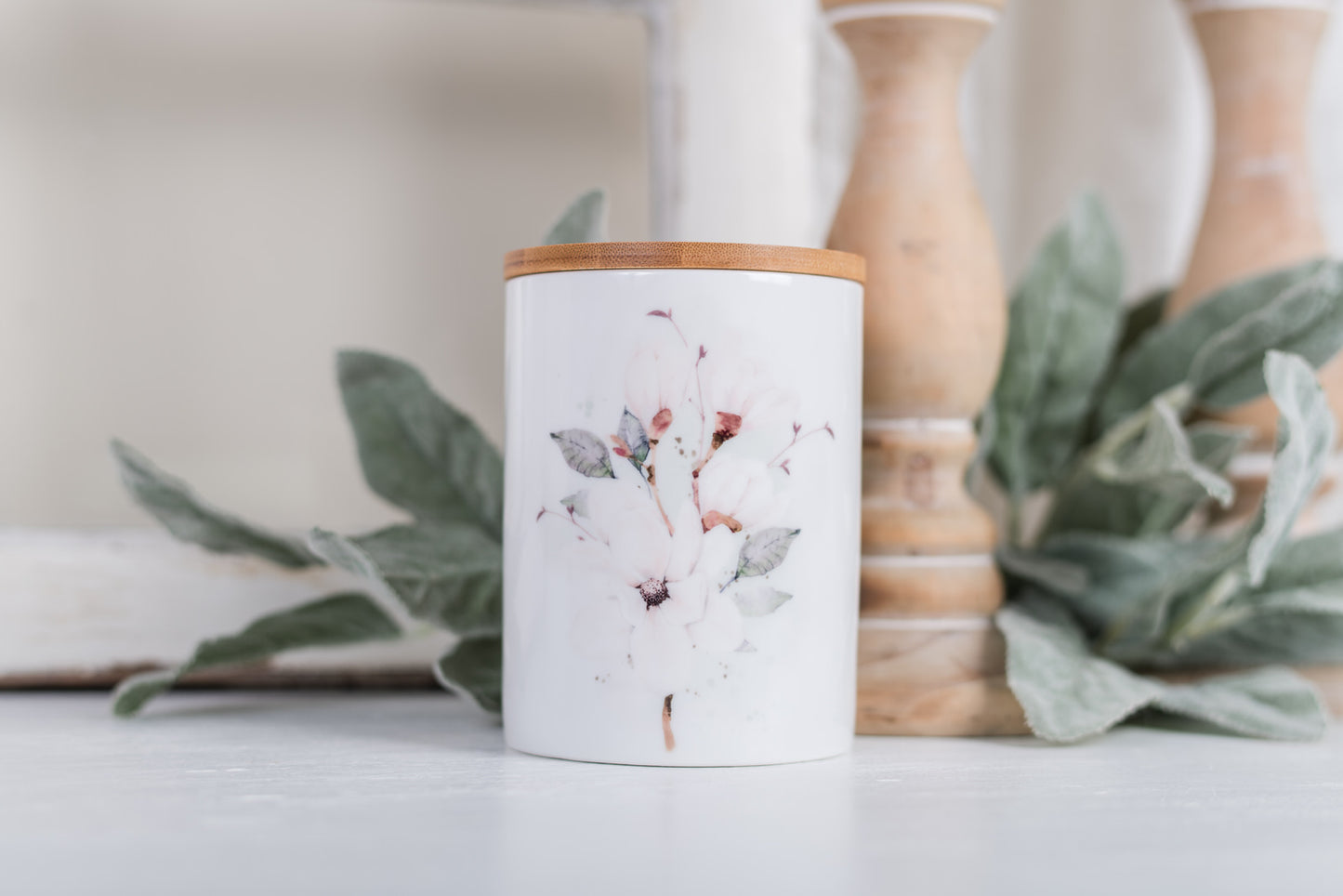 Magnolia Bathroom Jar - Medium