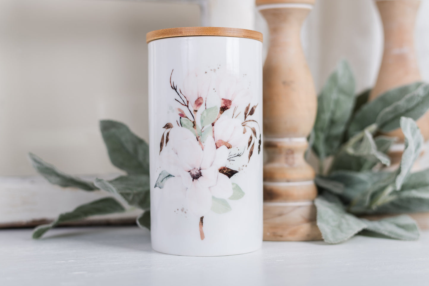 Magnolia Bathroom Jar - Large