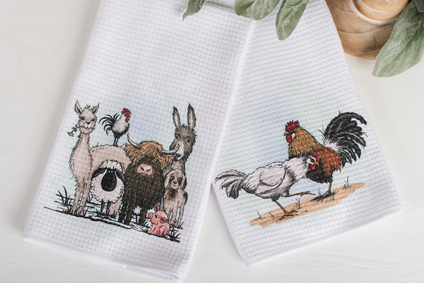 Whimsical Barnyard Tea Towels