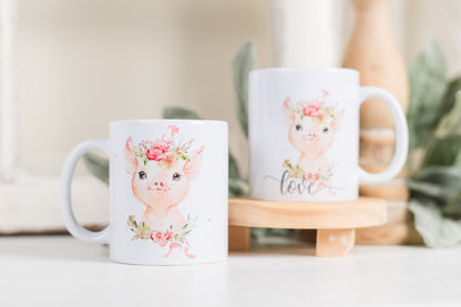 Whimsical Valentine Coffee Mug - Piggy