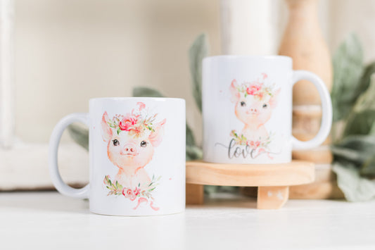 Whimsical Valentine Coffee Mug - Piggy