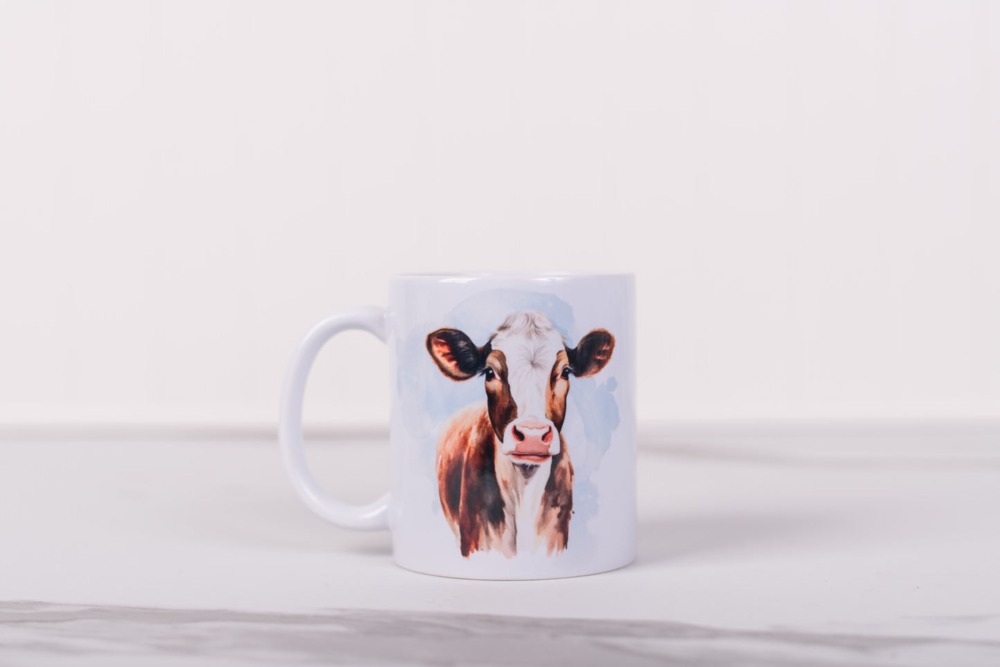 Mug with a cow design on a white background