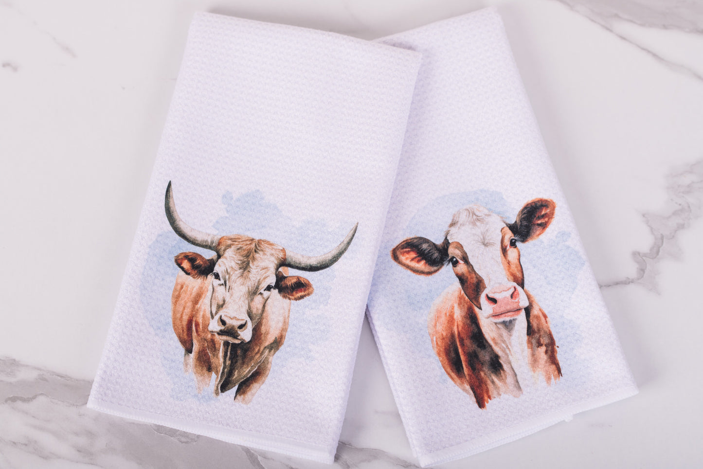 Country kitchen cow tea towels from the Homestead Collection