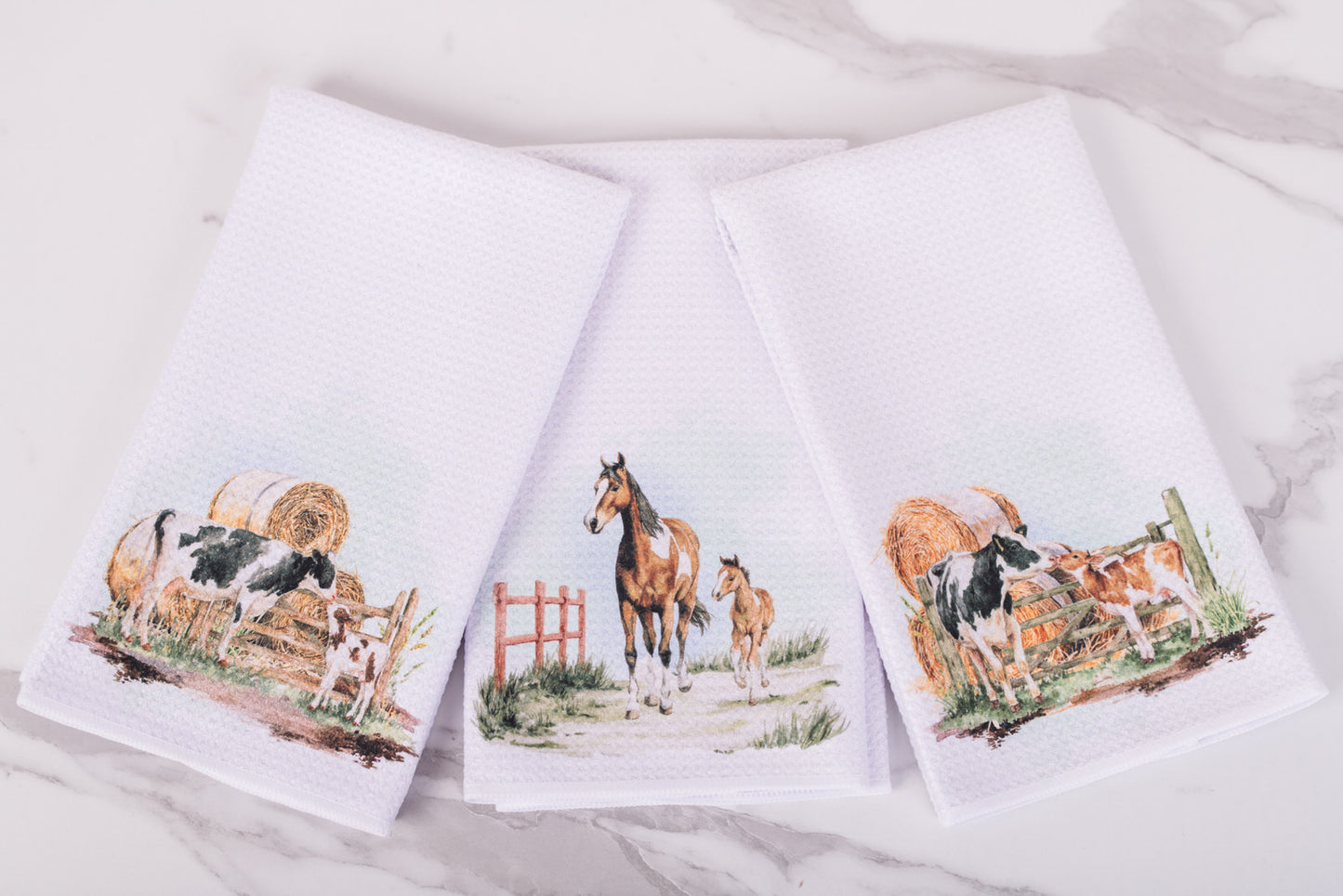 Farmhouse tea towels from the Homestead Collection