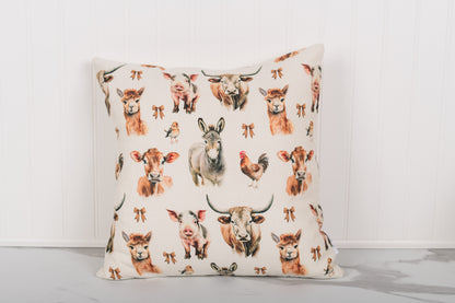 Decorative pillow with animal pattern on a white background