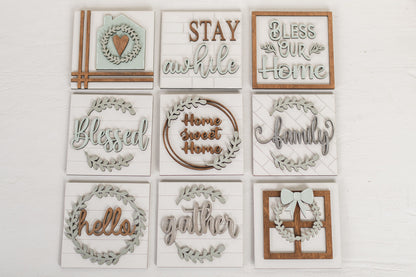 DIY Interchangeable Square 4.25" Kit - Home Sweet Home