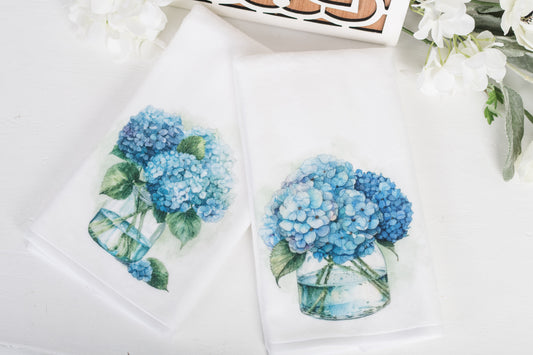 Flower Market Hydrangea Hand Towels