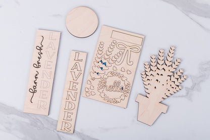 DIY lavender insert pieces ready to paint and assemble
