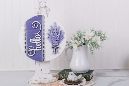 lavender door hanger DIY kit with farmhouse cottage style