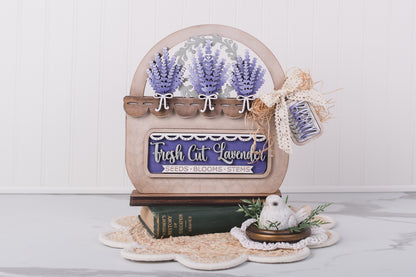 DIY lavender basket insert with fresh cut lavender design