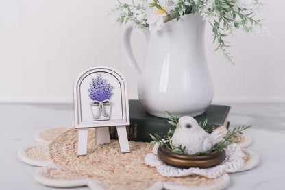 Small lavender arch insert kit with unfinished wood pieces