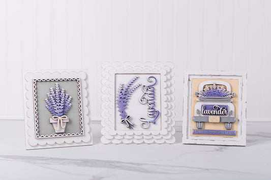 lavender interchangeable rectangle inserts set of three