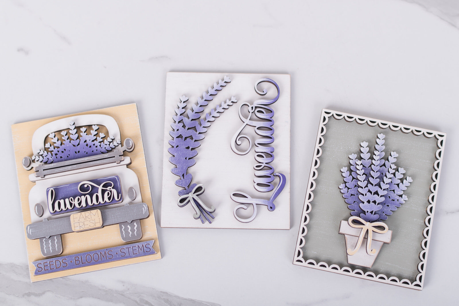 DIY lavender rectangle inserts for farmhouse decor