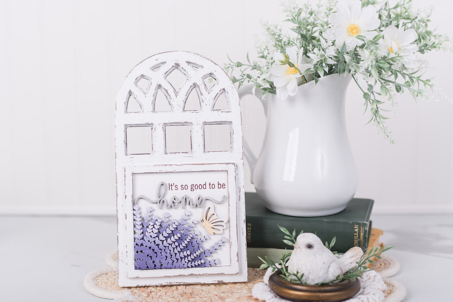 layered lavender insert with home quote design