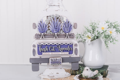 layered lavender wood insert with bloom license plate 