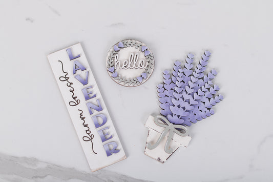 interchangeable porch insert with lavender accents