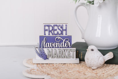 DIY Lavender Decor Set | Tiered Tray Set | Farmhouse Lavender Collection Kit