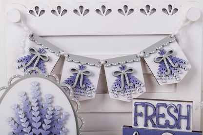 DIY Lavender Decor Set | Tiered Tray Set | Farmhouse Lavender Collection Kit