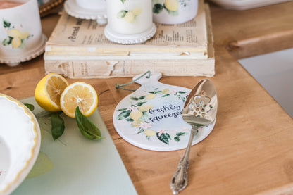Lemon spoon rest ceramic kitchen holder
