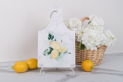 Rectangle lemon ceramic trivet for hot dishes