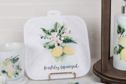  freshly squeezed lemon pot holder
