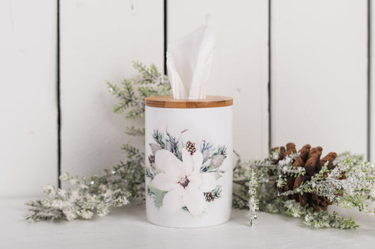 Magnolia Christmas Tissue Holder