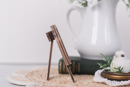 side view of mini interchangeable arch frame wood kit blank