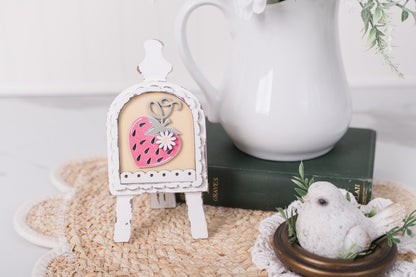 diy strawberry patch mini arch inserts for summer tiered tray decor