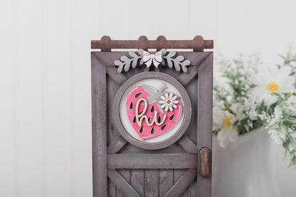 strawberry patch diy porch door round insert styled on interchangeable door display