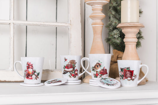 Cozy Christmas Latte Coffee Mugs