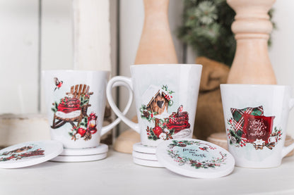 Cozy Christmas Latte Coffee Mugs